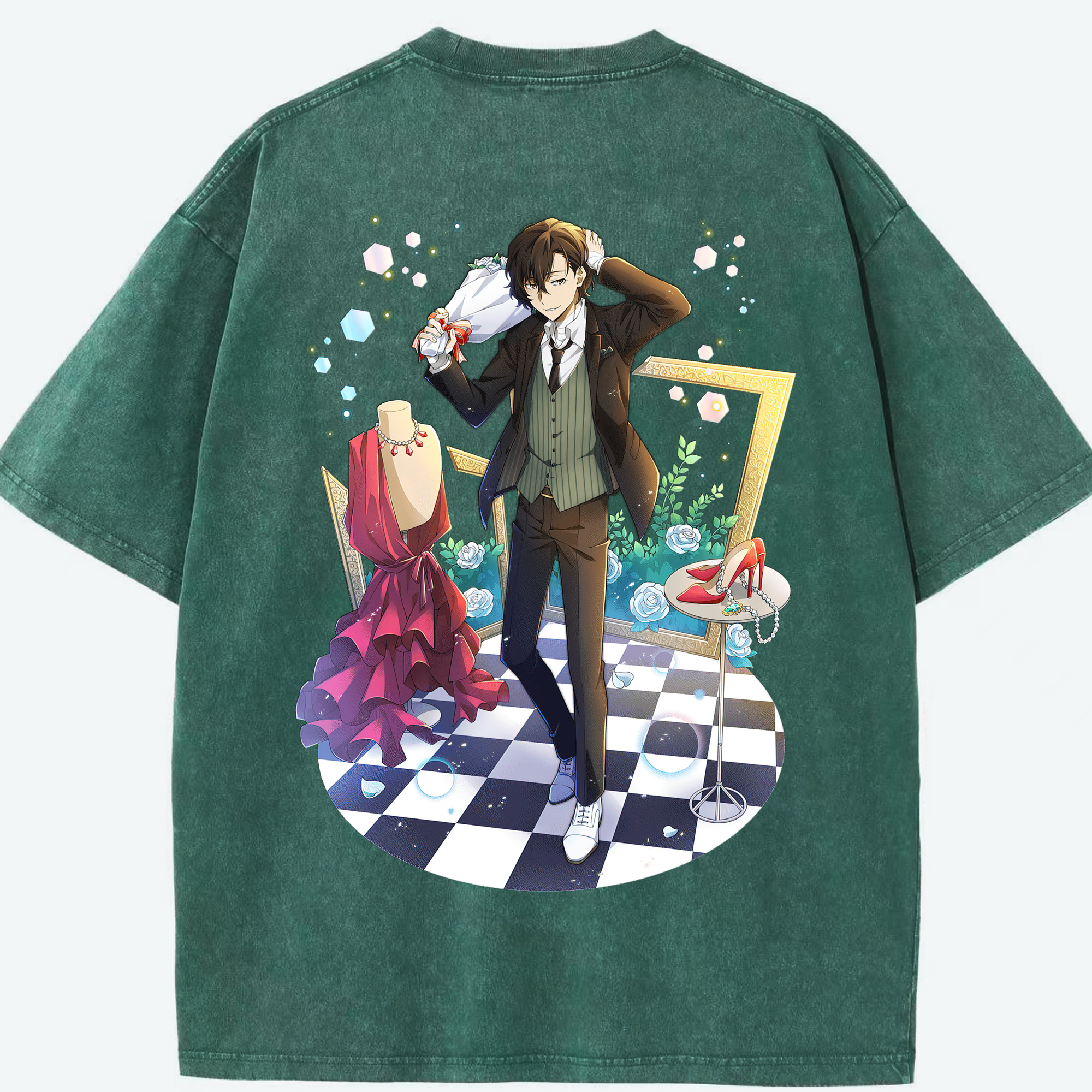 （画像用） 文豪ストレイドッグス Bungo Stray Dogs 綿100% ヴィンテージ風 半袖Tシャツ（背面プリント）